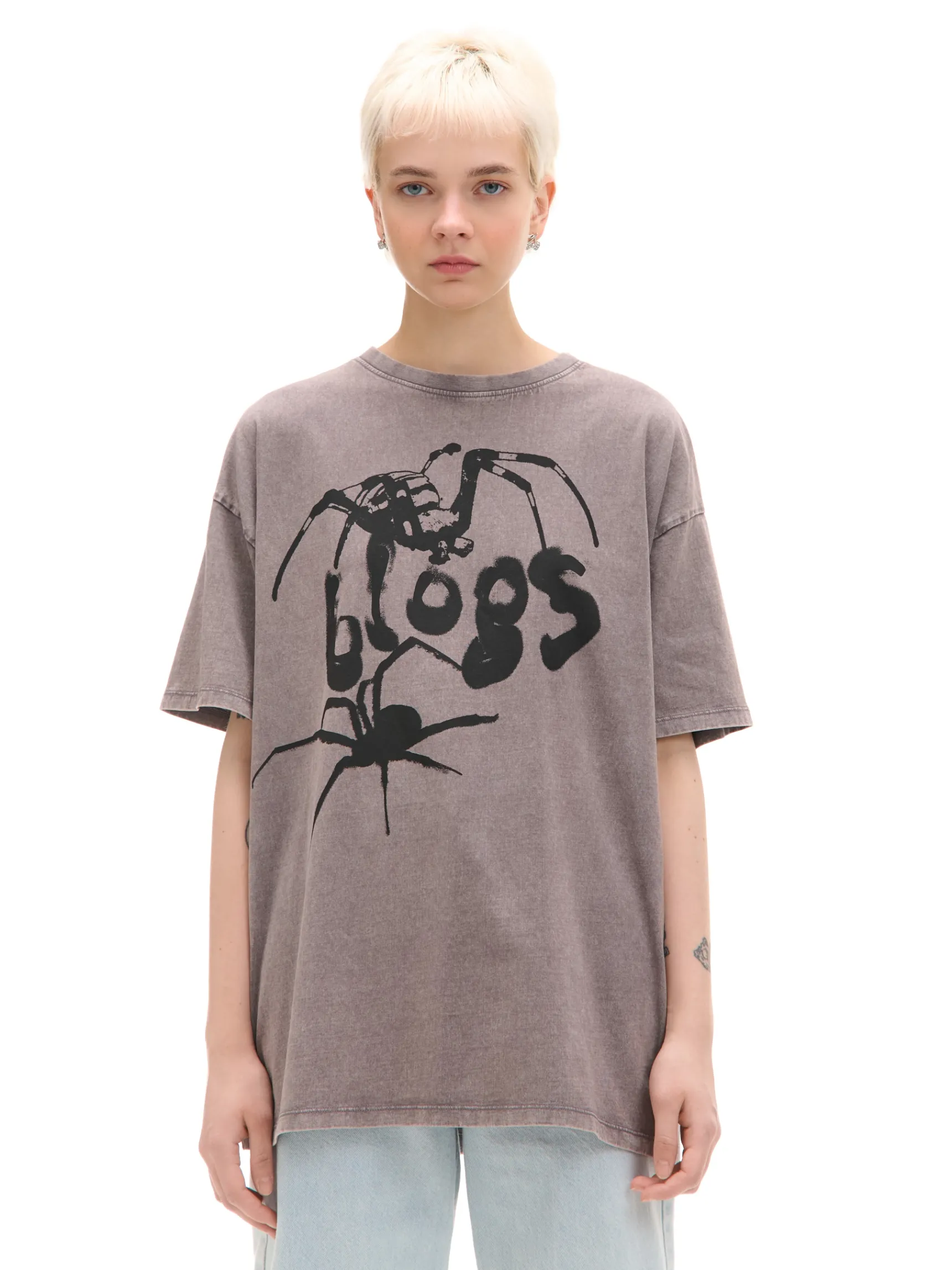 Discount Cropp Koszulka oversize z nadrukiem brązowy
