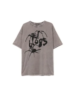 Discount Cropp Koszulka oversize z nadrukiem brązowy
