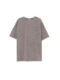 Discount Cropp Koszulka oversize z nadrukiem brązowy