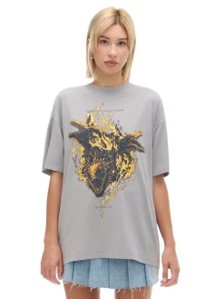 Best Cropp Koszulka Ród Smoka UNISEX szary