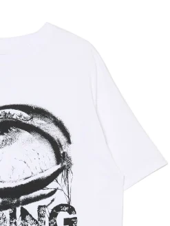 Clearance Cropp Koszulka z kontrastowym nadrukiem UNISEX biały