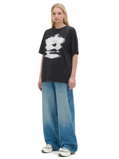Discount Cropp Koszulka z motywem twarzy UNISEX czarny