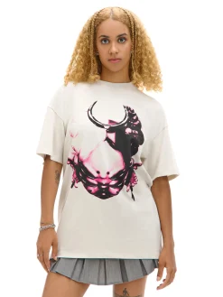 Discount Cropp Koszulka z nadrukiem Melanie Martinez UNISEX biały