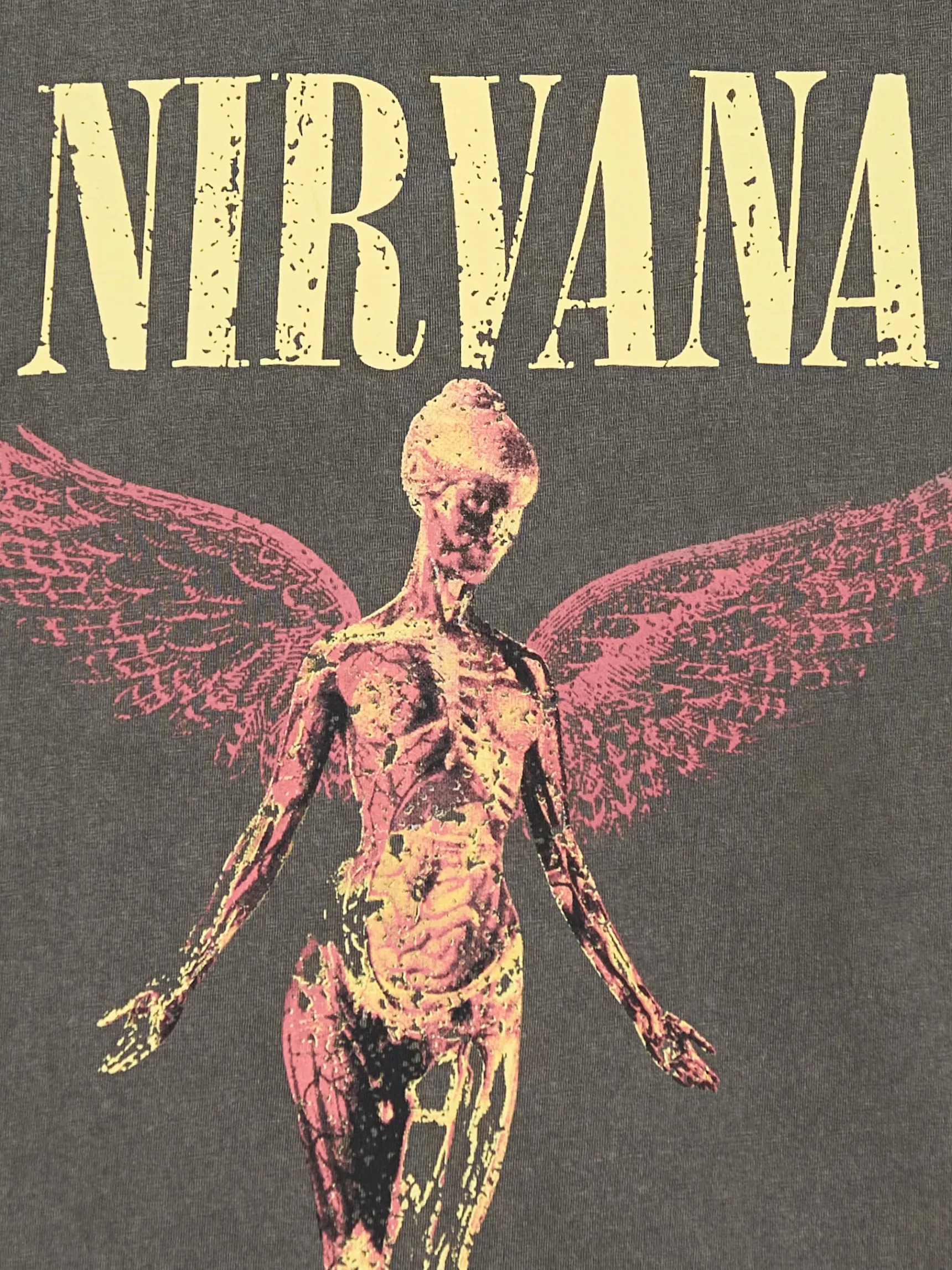 Sale Cropp Koszulka z nadrukiem Nirvana szary