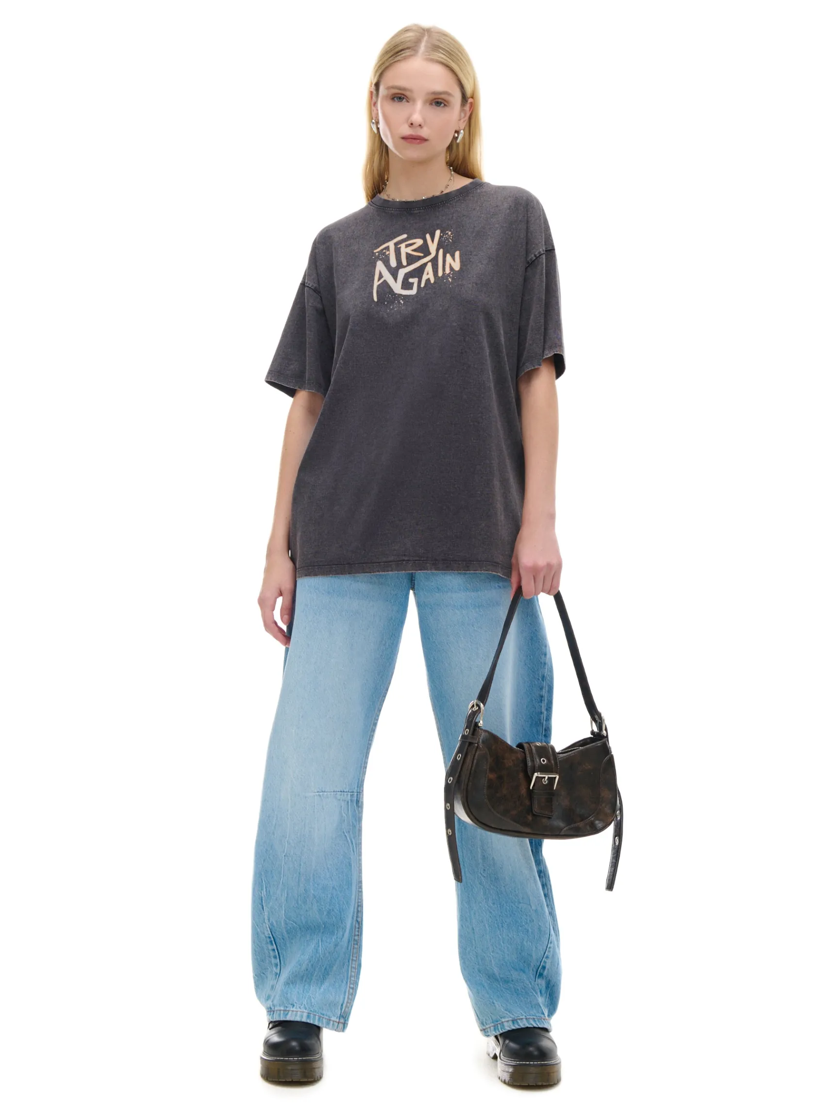 Fashion Cropp Koszulka z nadrukiem po obu stronach UNISEX brązowy