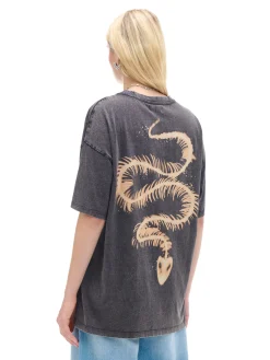 Fashion Cropp Koszulka z nadrukiem po obu stronach UNISEX brązowy