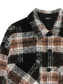 Outlet Cropp Kraciasta koszula z miękkim wykończeniem czarny