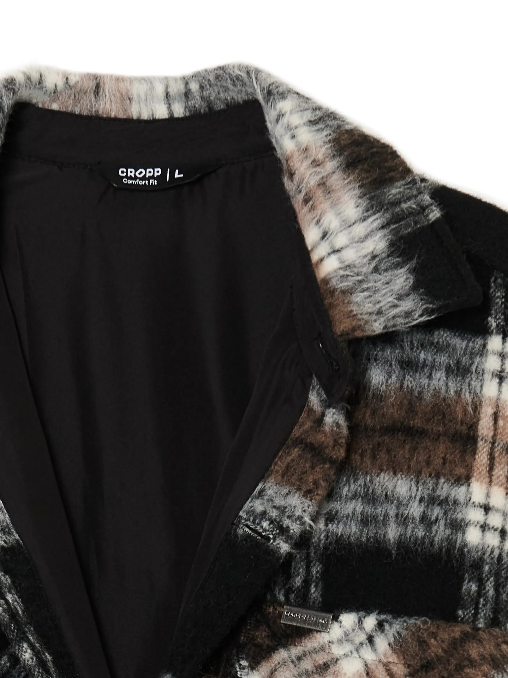 Outlet Cropp Kraciasta koszula z miękkim wykończeniem czarny