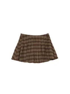 Fashion Cropp Kraciasta spódnica mini w stylu retro beżowy