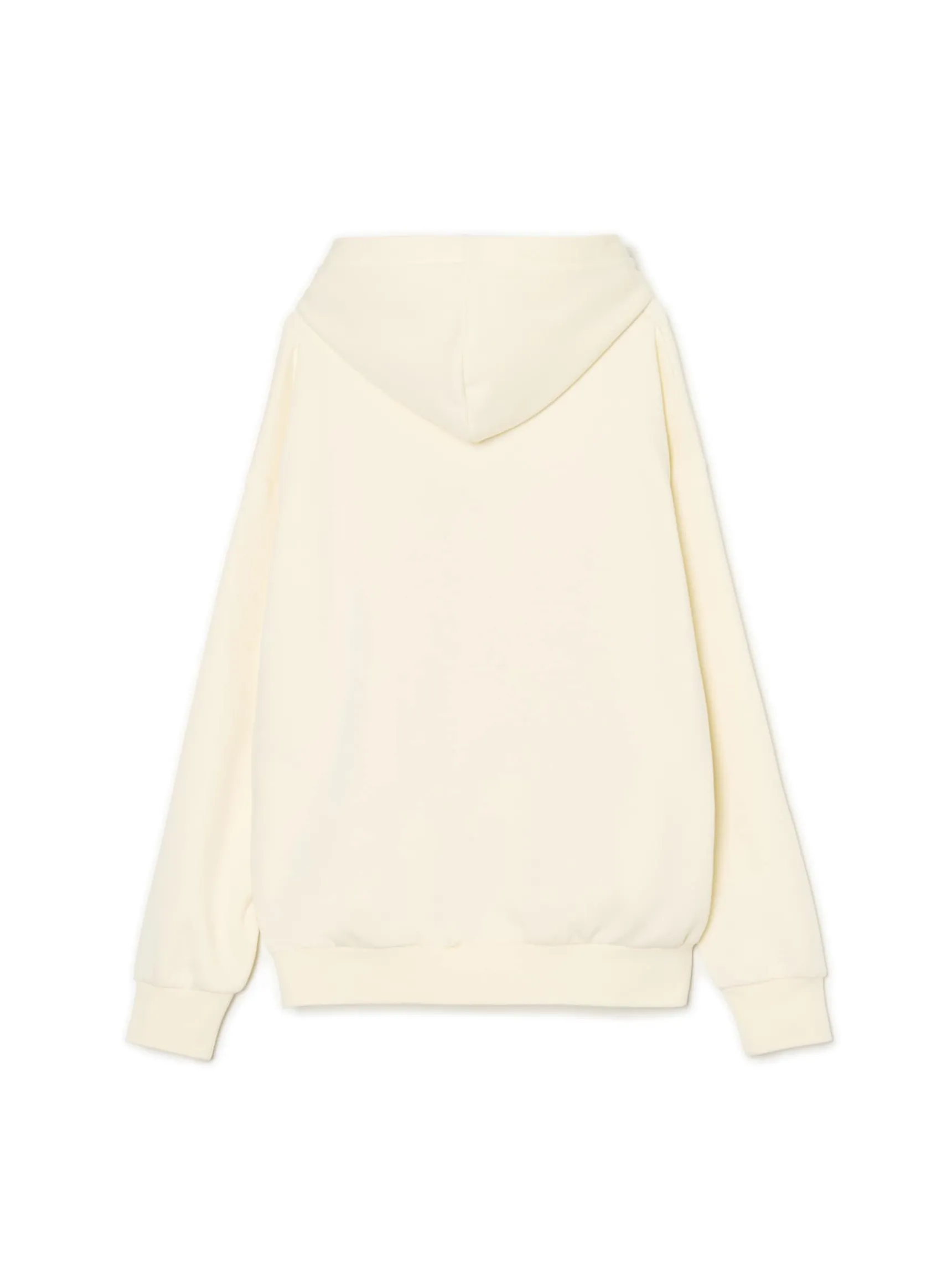 Best Cropp Kremowa bluza z kapturem i nadrukiem kremowy