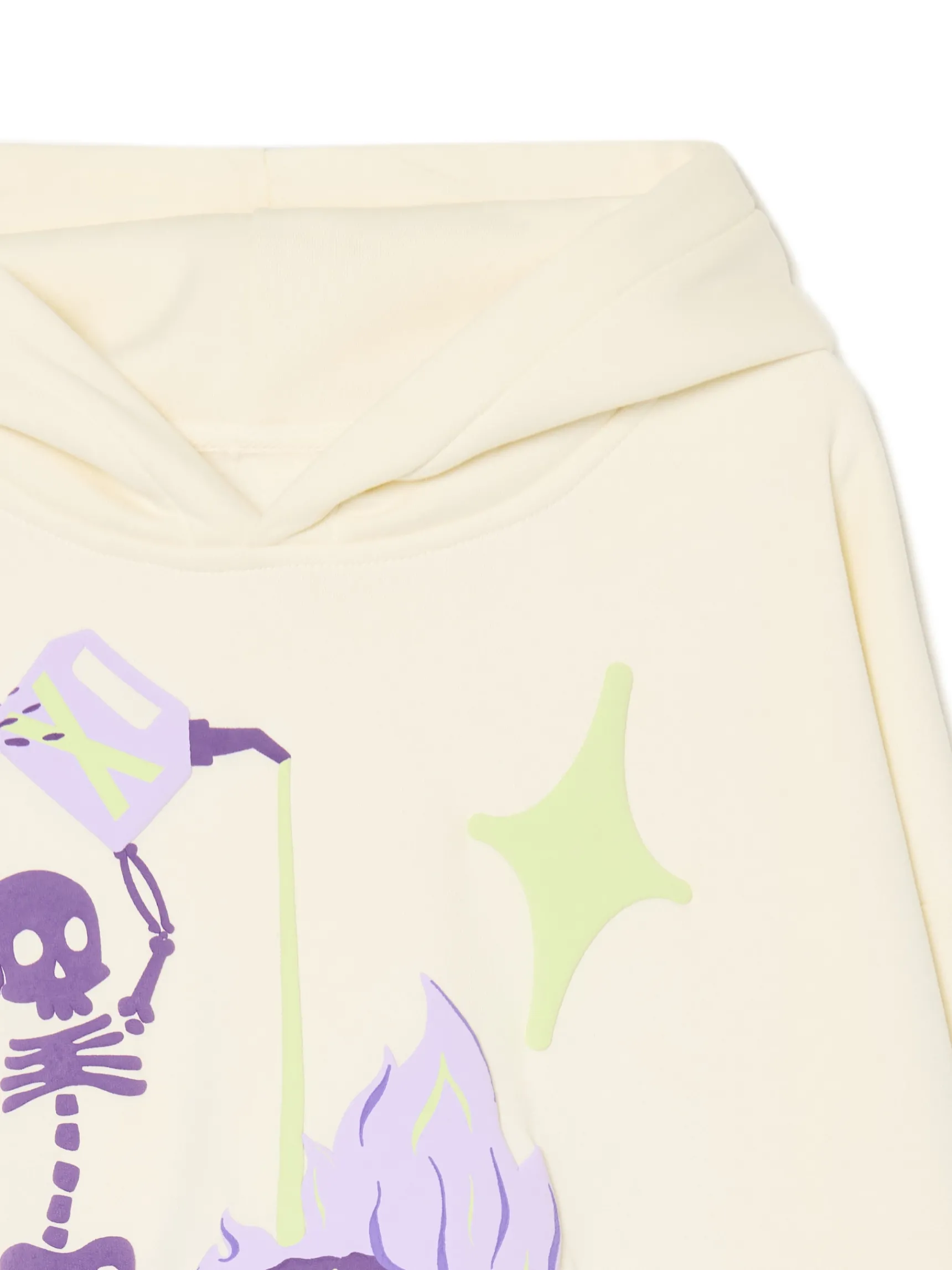 Best Cropp Kremowa bluza z kapturem i nadrukiem kremowy