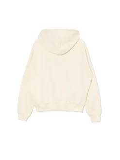 Clearance Cropp Kremowa bluza z kapturem i nadrukiem kremowy