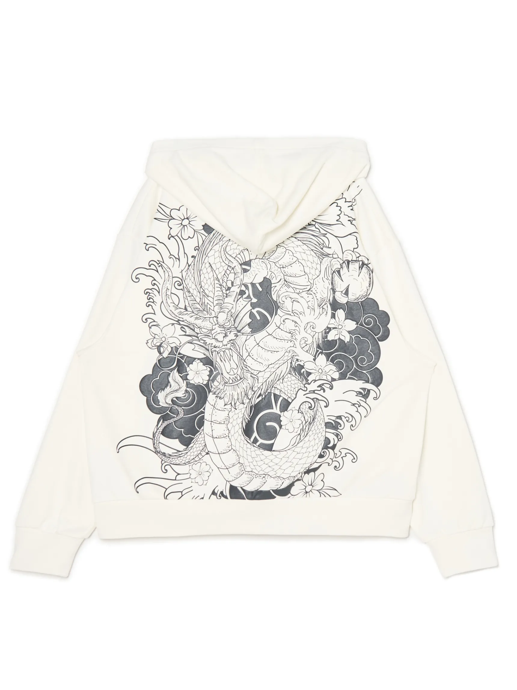 Fashion Cropp Kremowa bluza z motywem smoka kremowy