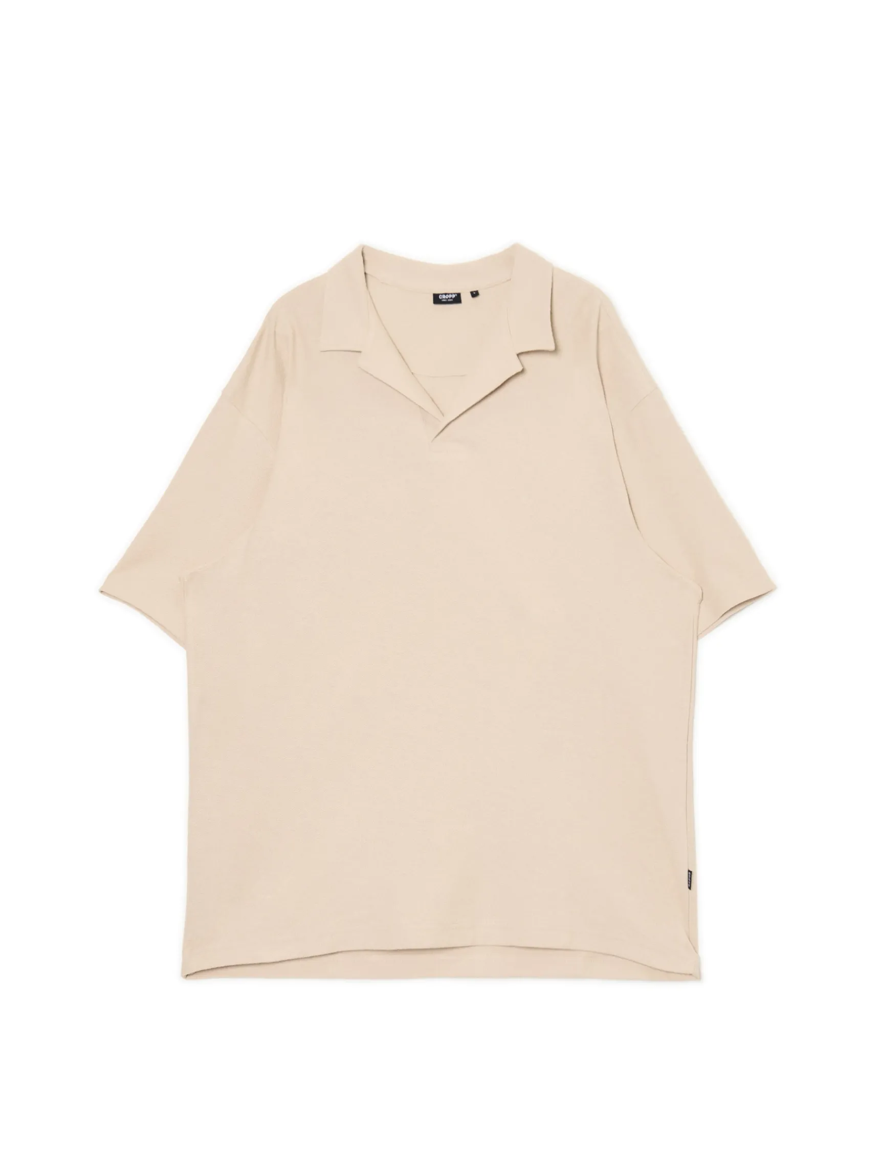 Clearance Cropp Kremowa gładka koszulka polo kremowy