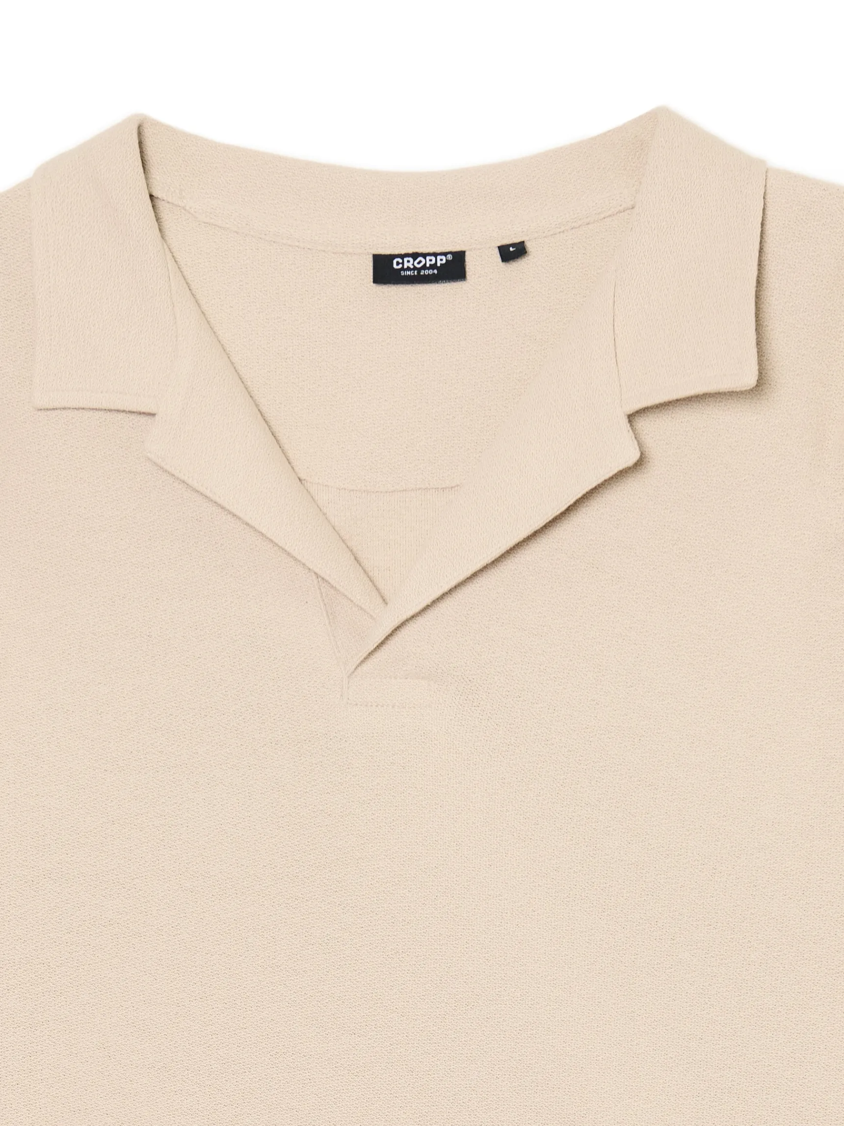 Clearance Cropp Kremowa gładka koszulka polo kremowy