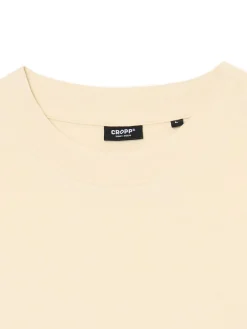 Outlet Cropp Kremowa koszulka basic kremowy