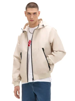 Fashion Cropp Kremowa kurtka z kapturem kremowy