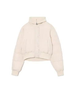 Fashion Cropp Kremowa pikowana kurtka bomber kremowy