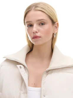 Fashion Cropp Kremowa pikowana kurtka bomber kremowy