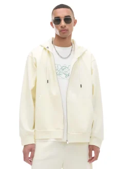 Outlet Cropp Kremowa rozpinana bluza z kapturem kremowy