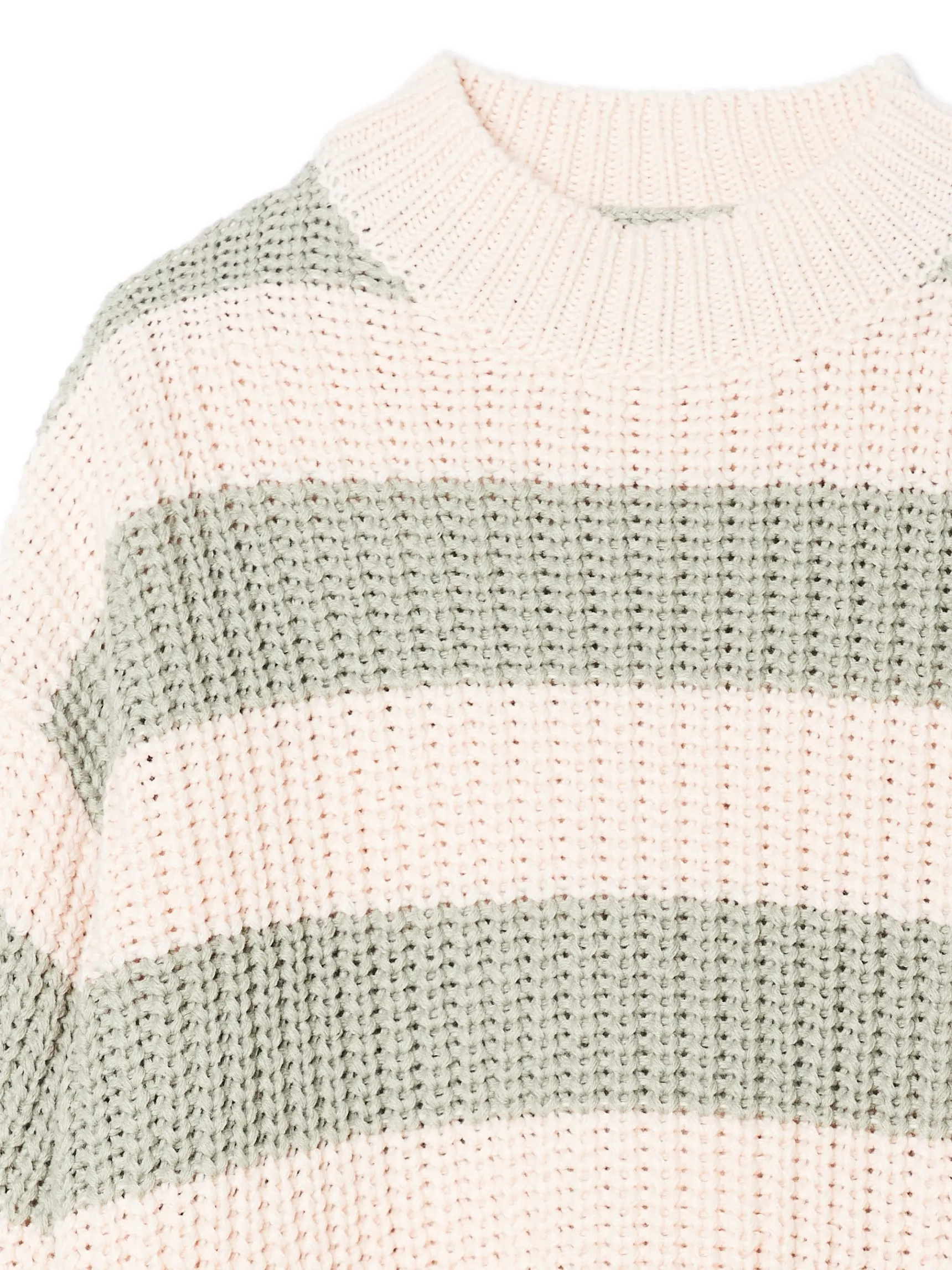 Sale Cropp Kremowo- sweter w paski zielony