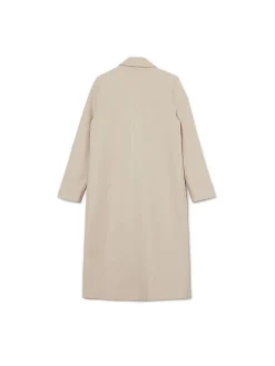 Fashion Cropp długi płaszcz kremowy