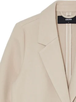 Fashion Cropp długi płaszcz kremowy