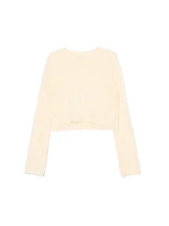 Online Cropp krótki sweter kremowy