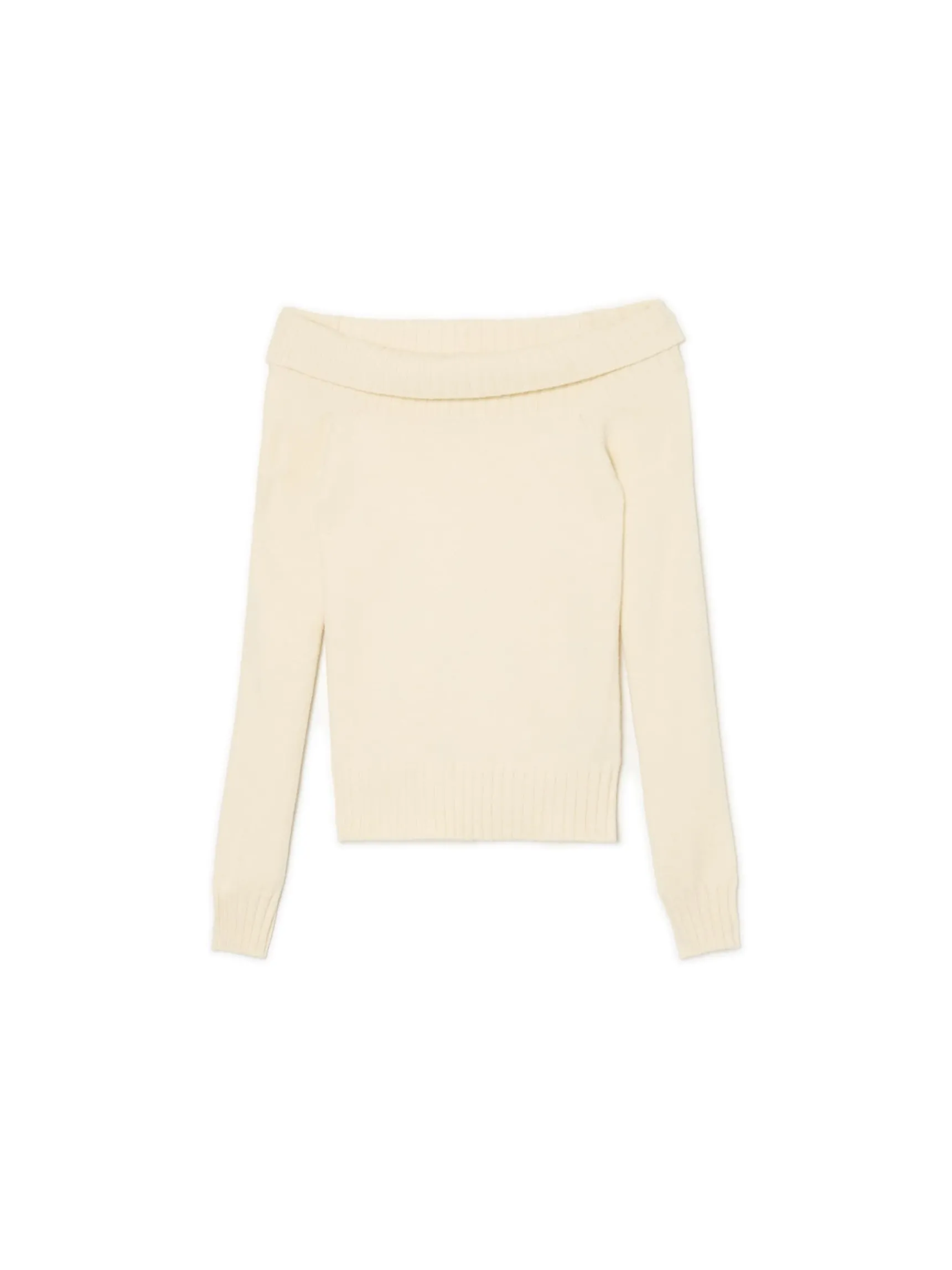 Clearance Cropp sweter typu carmen kremowy