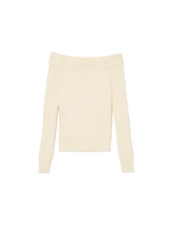 Clearance Cropp sweter typu carmen kremowy