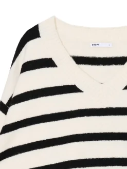 Outlet Cropp sweter w czarne paski kremowy