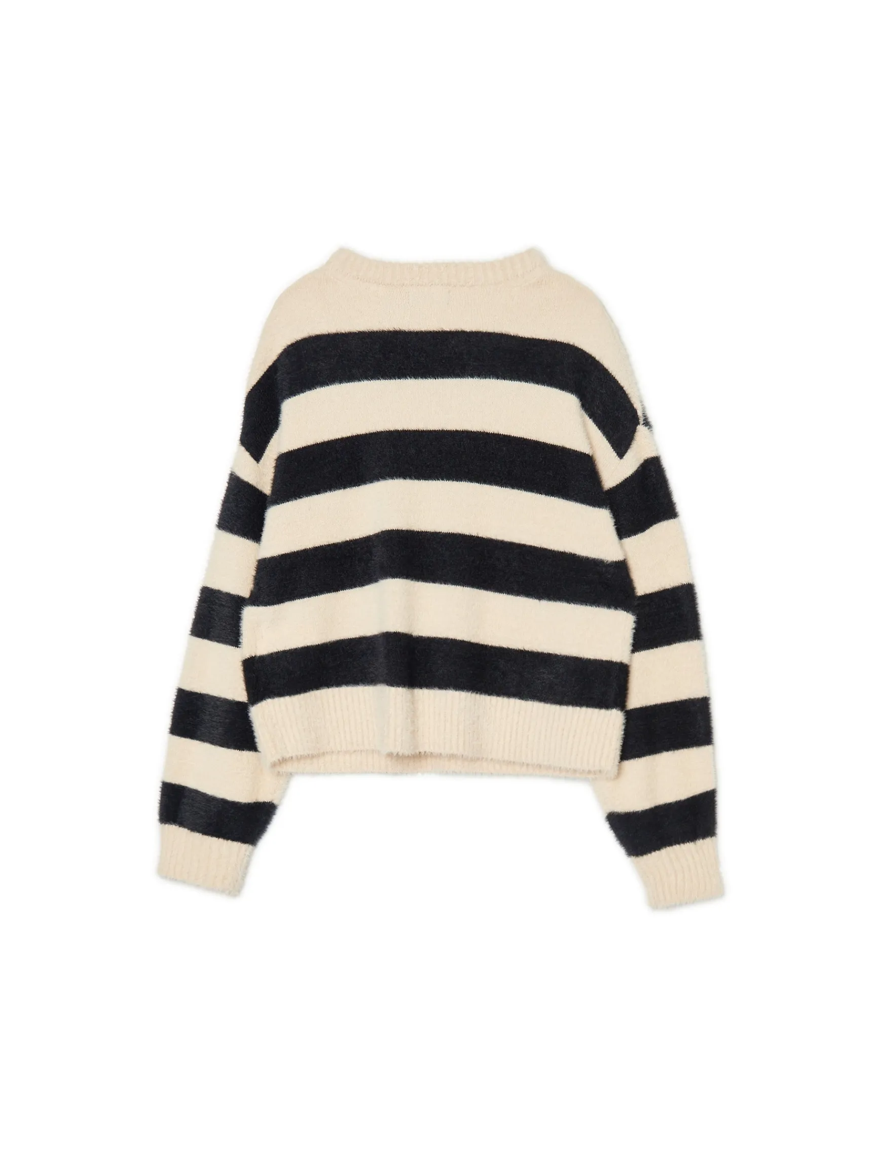 Discount Cropp sweter w czarne paski kremowy
