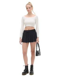 Best Cropp sweter z odkrytymi ramionami kremowy