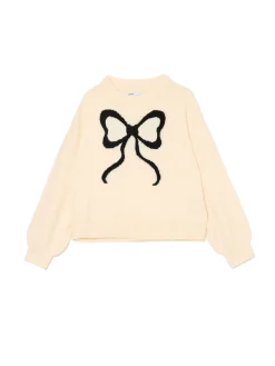 New Cropp sweter ze wstążką kremowy