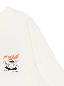 Outlet Cropp T-shirt z kawą kremowy