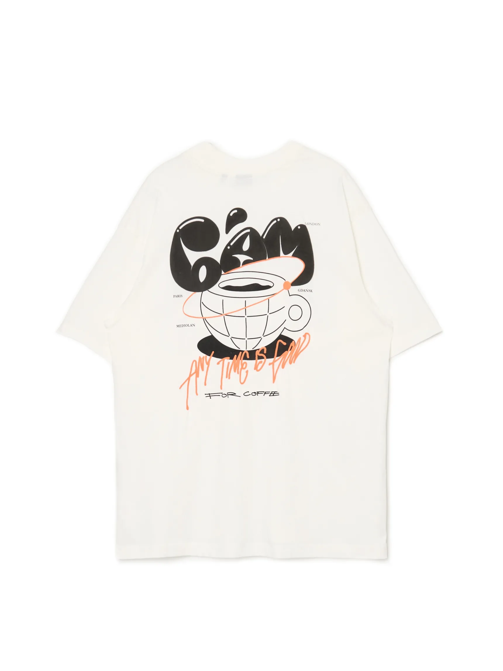 Outlet Cropp T-shirt z kawą kremowy