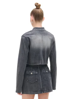 Discount Cropp Krótka jeansowa kurtka czarny