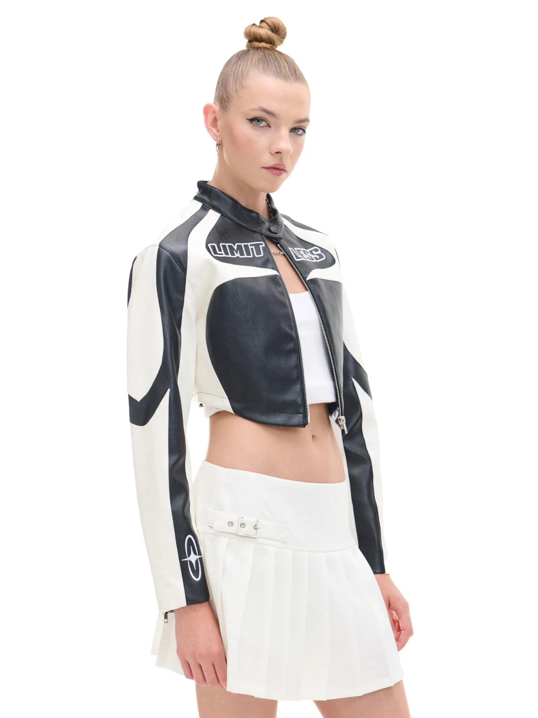 Online Cropp Krótka kurtka w stylu racing czarny