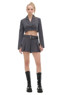 Fashion Cropp Krótka marynarka w paski szary