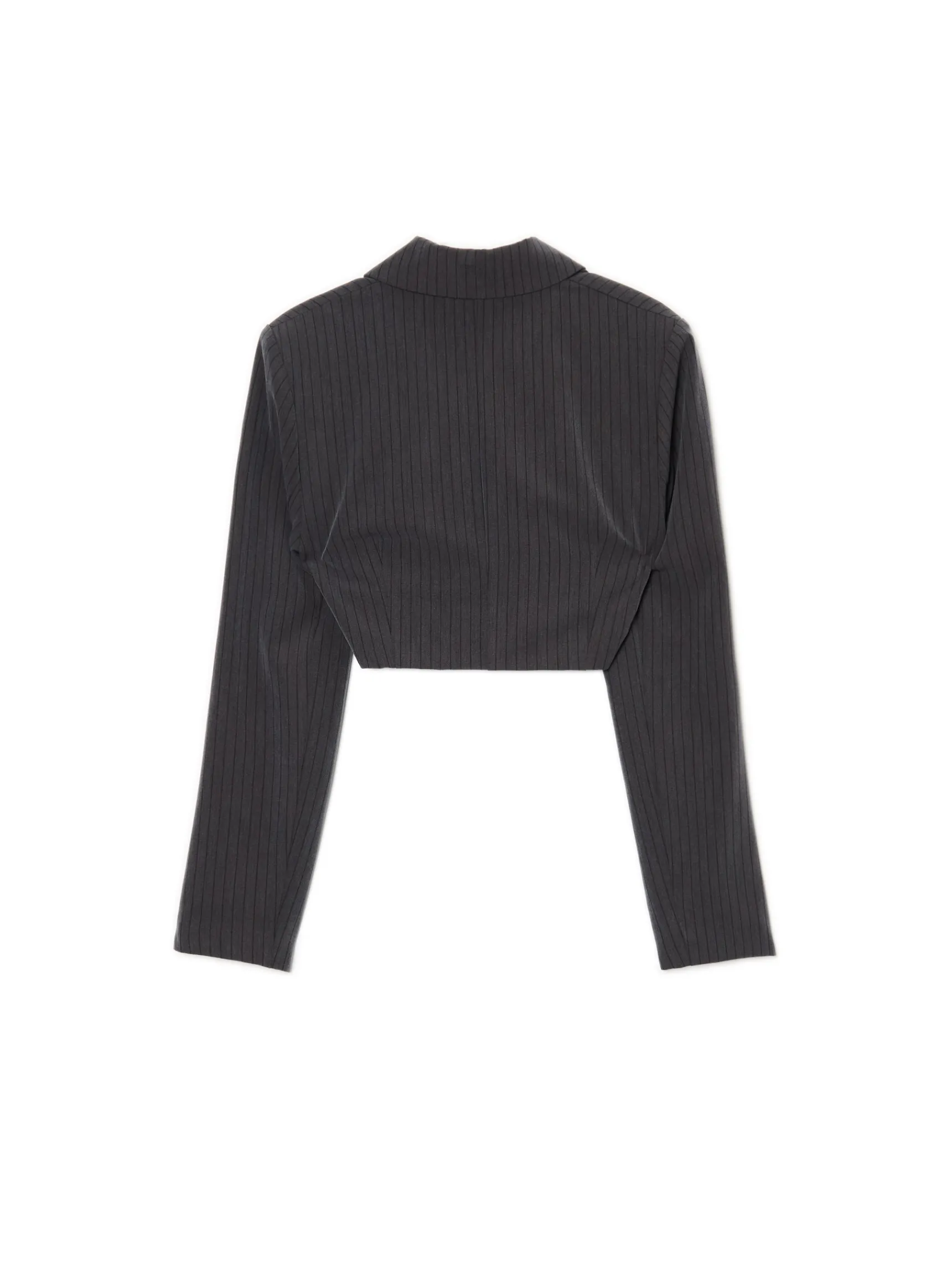 Fashion Cropp Krótka marynarka w paski szary