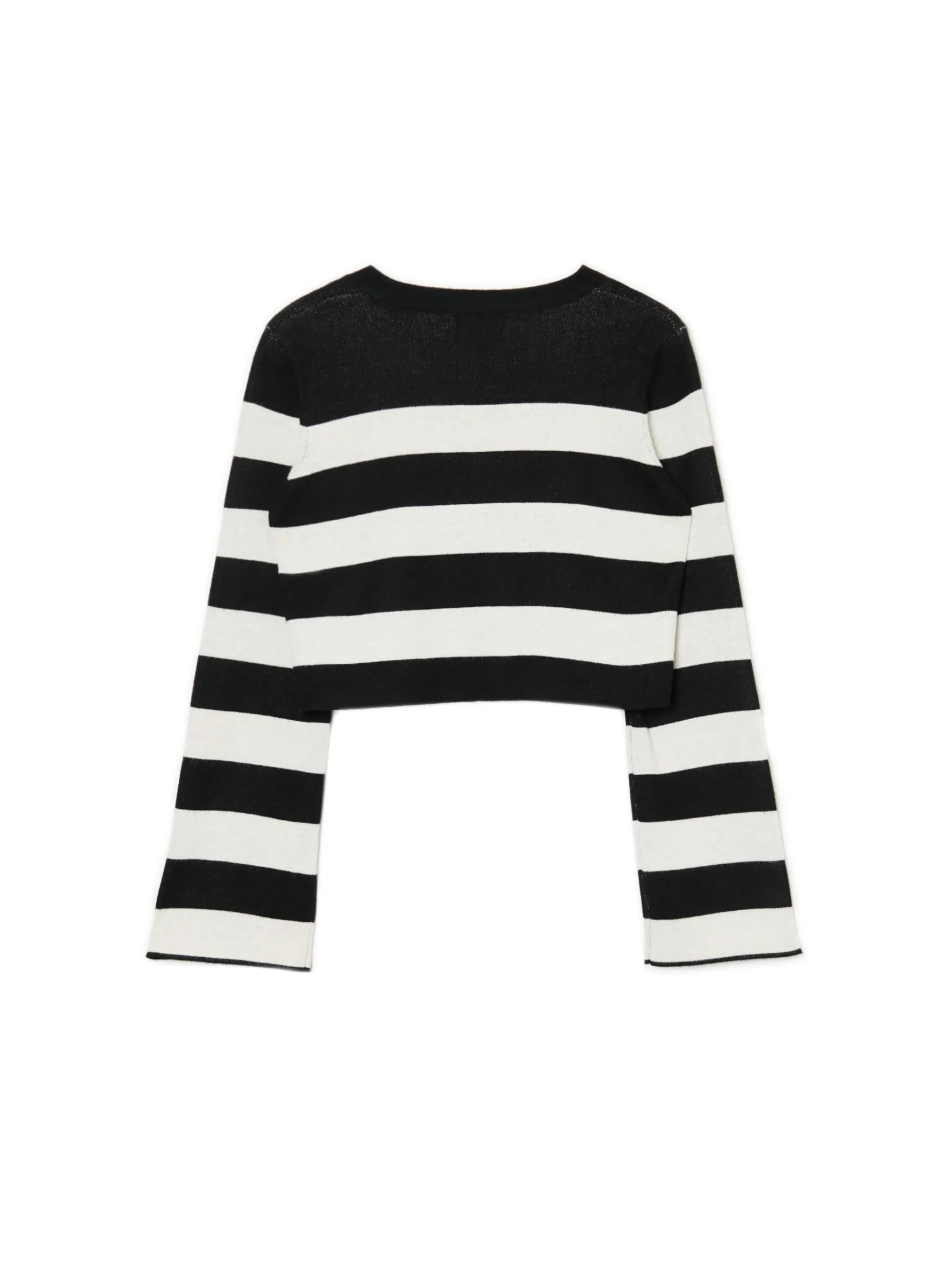 New Cropp Krótki sweter w paski czarny