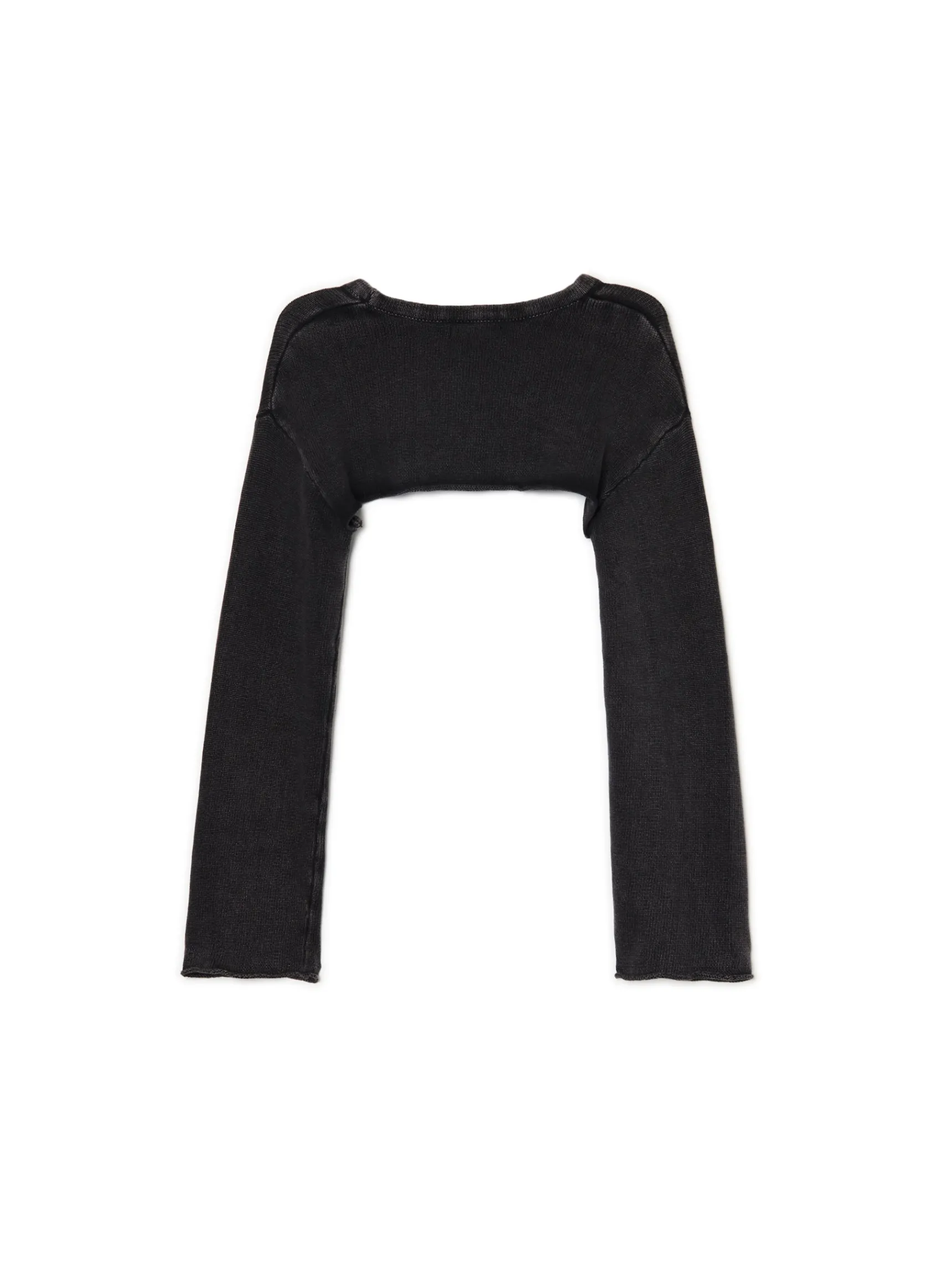 Hot Cropp Krótki sweter z agrafkami czarny
