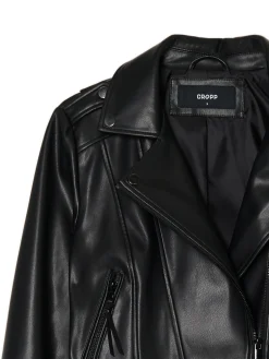 Online Cropp Kurtka biker z imitacji skóry czarny