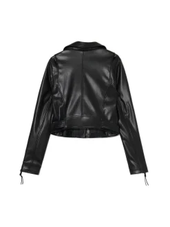Online Cropp Kurtka biker z imitacji skóry czarny