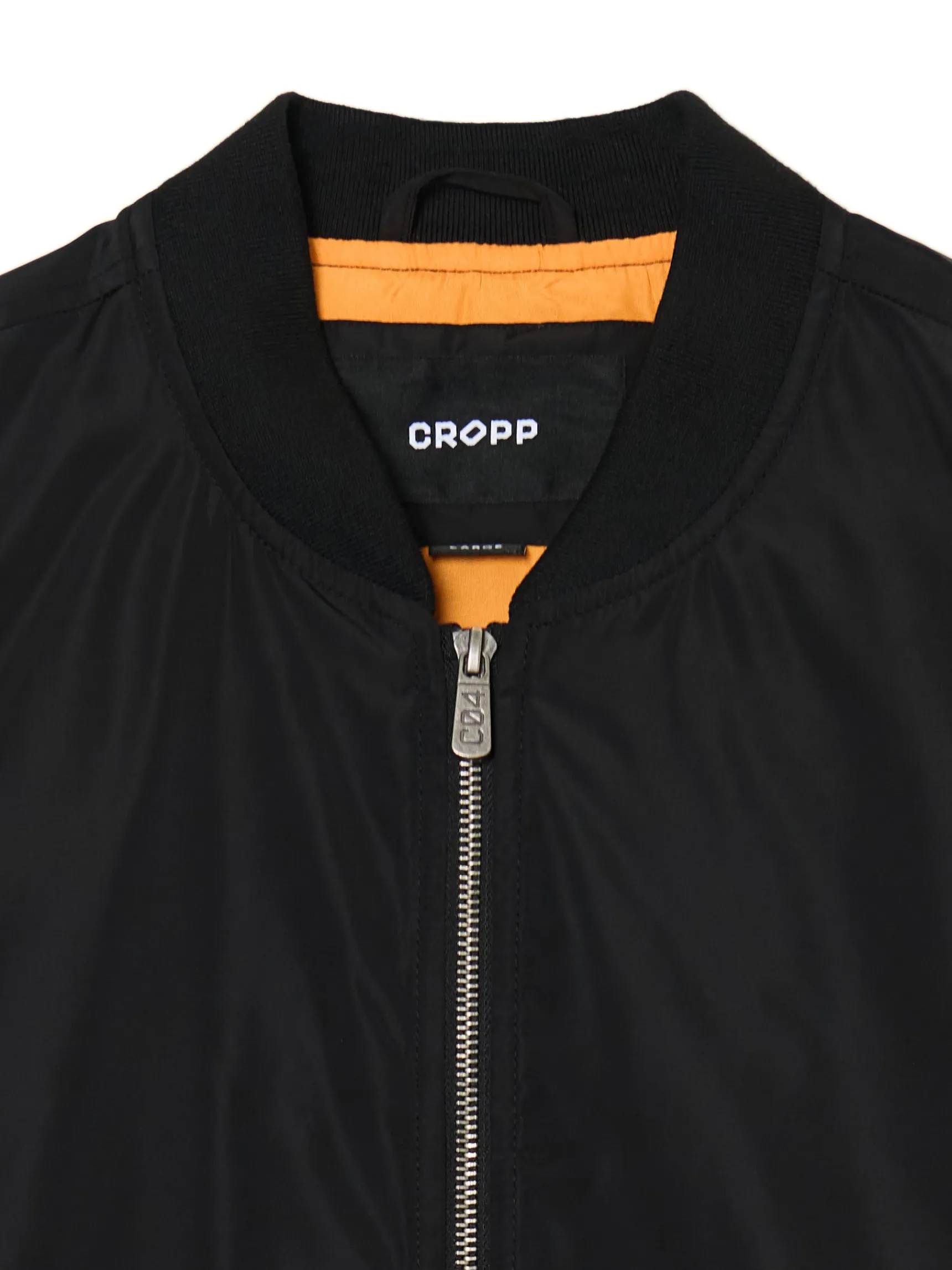 Best Cropp Kurtka bomber z kieszenią na rękawie czarny