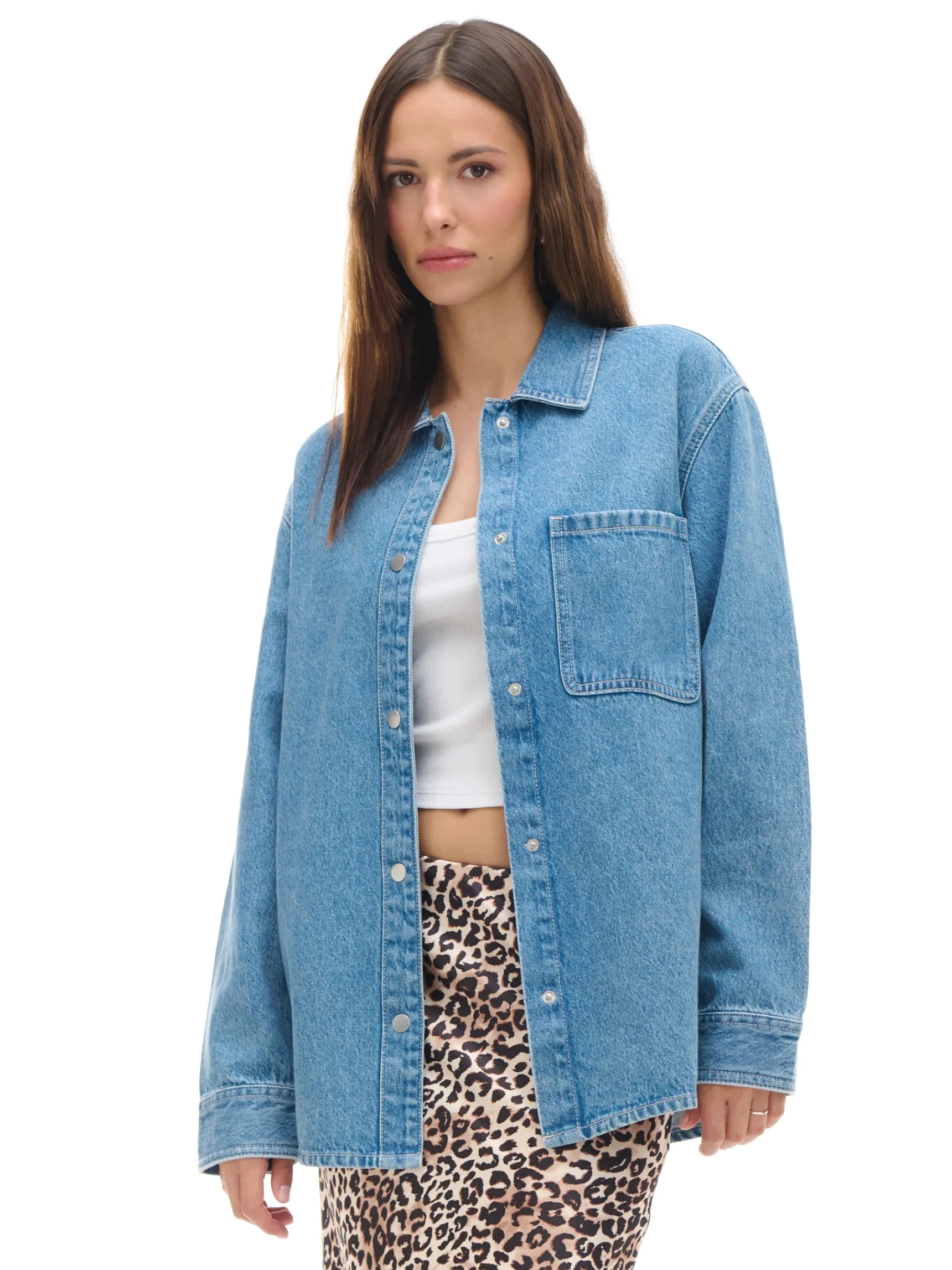 New Cropp Kurtka jeansowa z efektem sprania niebieski