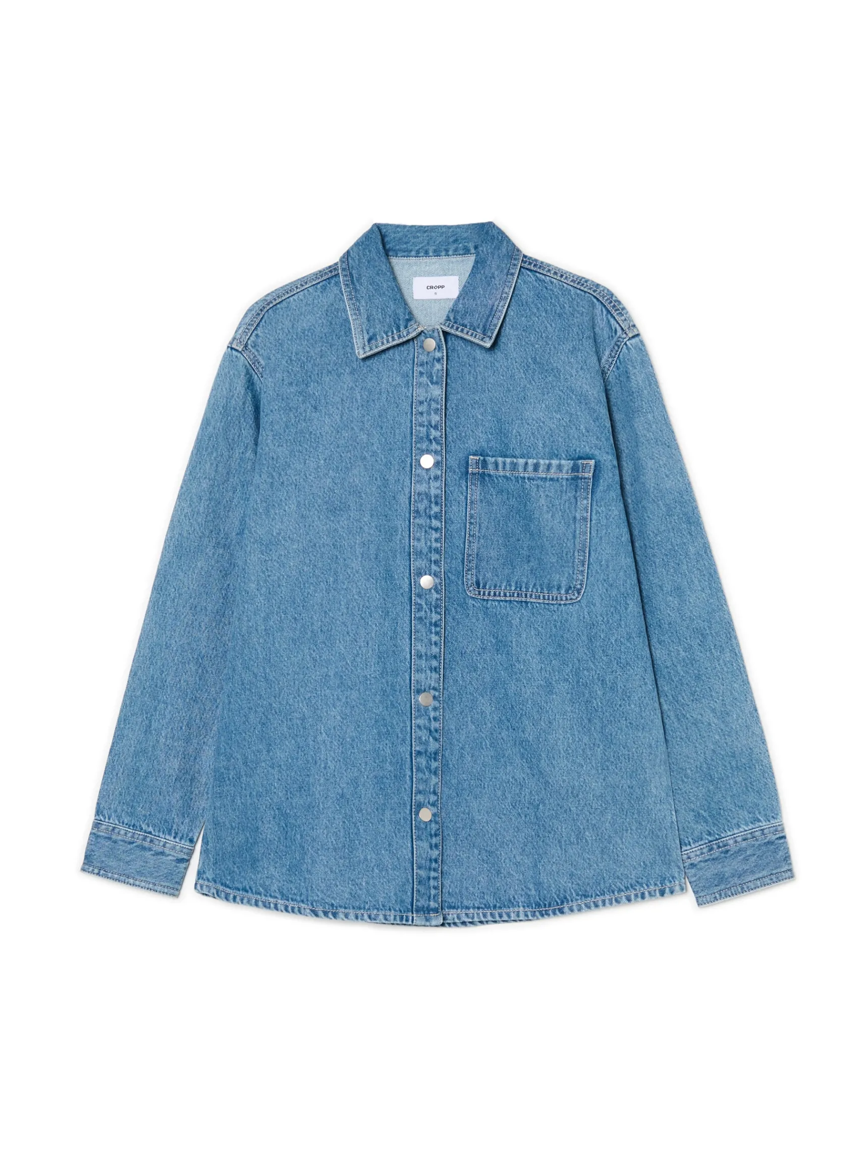 New Cropp Kurtka jeansowa z efektem sprania niebieski