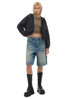 Clearance Cropp Kurtka jeansowa z efektem sprania szary