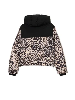 Best Cropp Kurtka puffer w panterkę wielobarwny