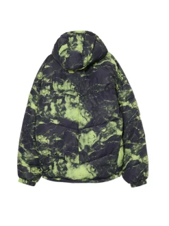 Online Cropp Kurtka puffer z kapturem i organicznym wzorem zielony
